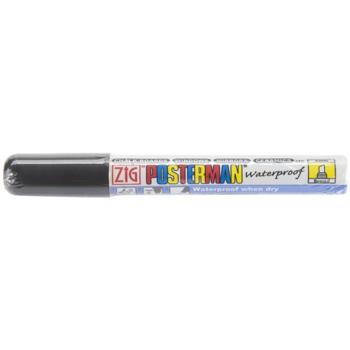 Zig 6mm Posterman Broad Chisel Tip Marker, Black