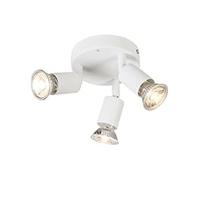 QAZQA – Moderne spot wit kantelbaar rond – Jeany 3 | Woonkamer | Slaapkamer | Keuken – Metaal Rond – GU10 Geschikt voor…