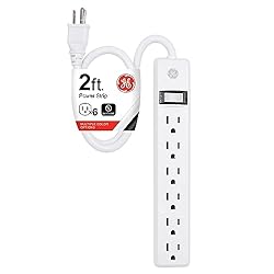 GE 6-Outlet Power Strip, 2 Ft Extension Cord, Heavy
