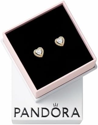 Amazon.com: PANDORA Sparkling Elevated Heart Stud Earrings