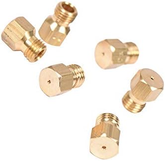 SET OF 6 x UNIVERSAL GAS JET NOZZLE INJECTORS FOR LPG PROPANE GAS BURNERS - THREAD M6 x 0.75, Stainless Steel