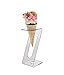 SOURCEONE.ORG Acrylic Clear Single Ice Cream Cone Holder Flip 2 Cone Sizes in 1
