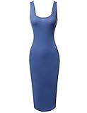 Awesome21 Women's Sleeveless Midi Length Rib Tank Dress