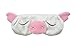 MSSilk Sleep Eye Mask- Smoothing Mulberry Silk- Adjustable Elastic Strap- Lightweight- with A Bonus Pair of Earplug in a Carry Pouch (Lovely Flying Pig)