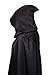 OLABB Unisex Hooded Cape Cloak Party Costumes for Halloween Christmas Cosplay Fancy Dress Costume Black