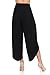Fashion Ladybug Women's Layered Wide Leg Flowy Cropped Palazzo Pants, 3/4 Length High Waist Palazzo Wide Legs Capri Pants (Large, 1069-Black)