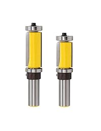 Yakamoz 2 piezas 1 2" patrón de vástago Flush Trim Router Bit Top y Bottom Doble Rodamientos Trimmer Cutter Woodworking Tool