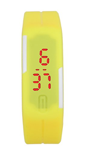 Arrela Fashion Simple Sports Bracelet Unisex Touch Screen Digital Touch LED Watch (Yellow)