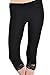 KMystic Cotton Blend Lace Trim Capri Leggings (Large, Black)