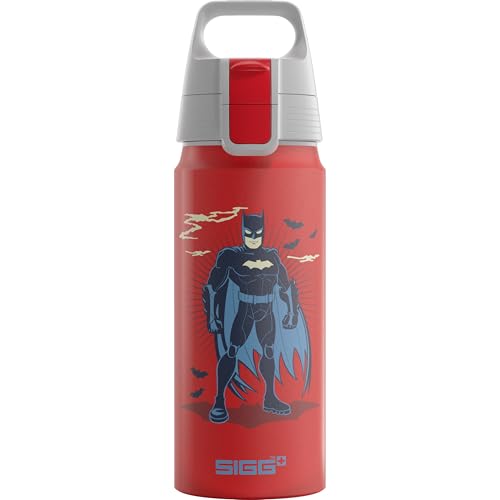 Sigg - Aluminium drinking bottle for children - WMB ONE Batman stand - suitable for carbonated drinks - leak-proof - feather-light - BPA-free - red - 0.6 litres