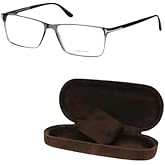 Tom Ford FT5408 Geometric Shape Eyeglass Frame + Bundle With eSHADES Eyewear Cleaning Kit, 56 mm, Shiny Grey ( 56 Mm )
