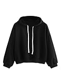 ROMWE Women's Drop Shoulder Long Sleeve Hooded Drawstring Comfy Sweatshirt