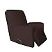Easy-Going 4 Pieces Microfiber Stretch Recliner Slipcover – Spandex Soft Fitted Sofa Couch Cover, Washable Furniture Protector with Elastic Bottom for Kids, Pet(Recliner, Chocolate)