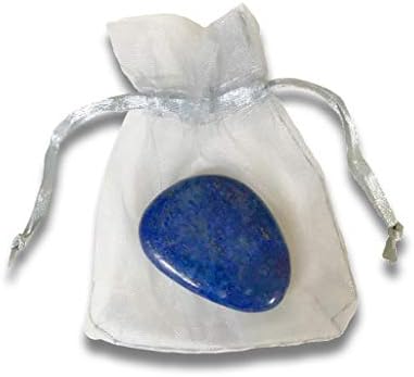 Lapis Lazuli Crystal Palmstone, Worry Stone, Thumbstone & Pouch, Healing