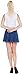 Megan apparel Women's Stretchy Flared Casual Mini Skater Denim Skirt, Blue, Large