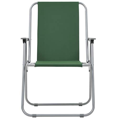 vidaXL 2X Campingstuhl Grün Klappstuhl Strandstuhl Gartenstuhl Angelstuhl – Bild 3