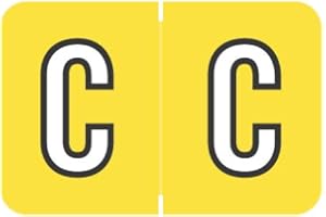 Doctor Stuff - File Folder Labels, Alphabet Letter C, Barkley/Sycom FABKM - BRAM Series Compatible Alpha Stickers, Yellow, 1" x 1-1/2", 126 Labels/Package