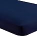 Bare Home Fitted Bottom Sheet Twin XL Size - Premium 1800 Microfiber - Ultra-Soft Hotel Luxury - Deep Pocket - Durable and Long Lasting (Twin XL, Dark Blue)