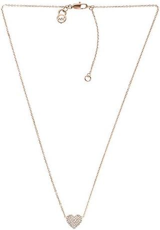 Michael Kors MKJ3039 Rose Gold Pave Heart Pendant Necklace
