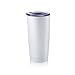 Masvis 20oz Tumbler Vacuum Insulated Stainless Steel Coffee Cup with Lid, Straws - Travel Mug Works Great for Ice Drink, Hot Beverage(White)