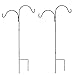 Sunnydaze Outdoor Heavy Duty Double Shepherd Hook, Garden Poles for Hanging Bird Feeders and Plants, 48 Inch Tall, Set of 2, Black