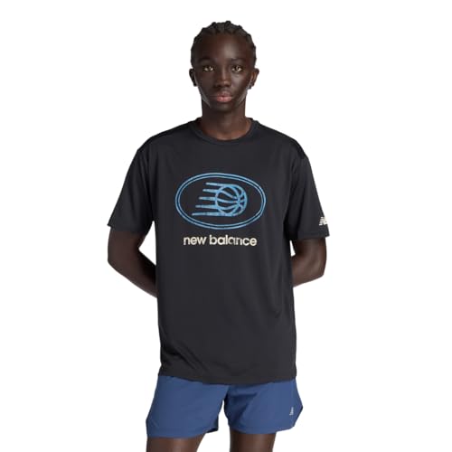 [ニューバランス] MT53615 メンズ バスケット 半袖Tシャツ 吸水速乾性 スポーツグラフィックトレーニングショートスリーブシャツ BK