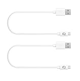 CreatePros Premium Micro USB Cable for DJI Inspire 1 Phantom 3/4 Data/Sync – 13 Inches (33 Centimeters) - White, 2-Pack