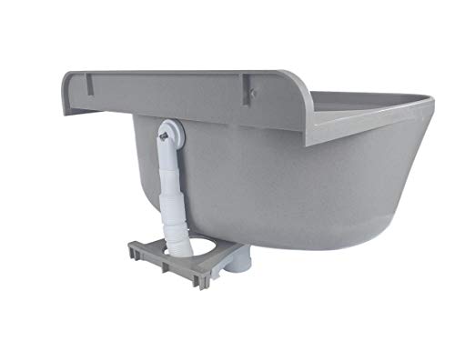 GOSPO Ausgussbecken mit Siphon, Waschbecken 46 x 36 x 20 cm, für Waschraum, Garage, Keller, Waschküche, Werkstatt… – Bild 5