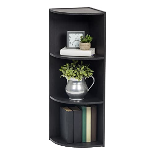 IRIS USA 3 Tier Small Corner Bookcase Storage Cubby Shelf, Bookshelf
