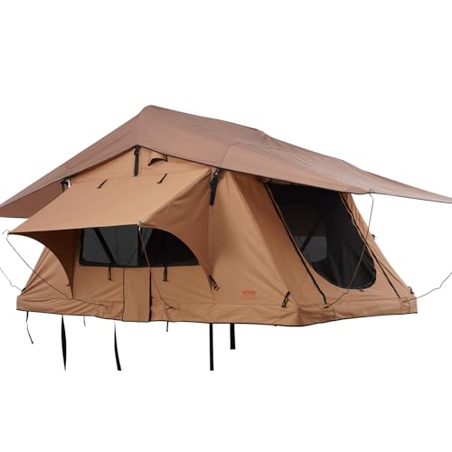 VEVOR Rooftop Tent Hard Shell,Rooftop Tent Hardshell, with Telescopic Ladder Mattress PVC Cover Bag, Waterproof for Jeep SUV Van Pickup Truck