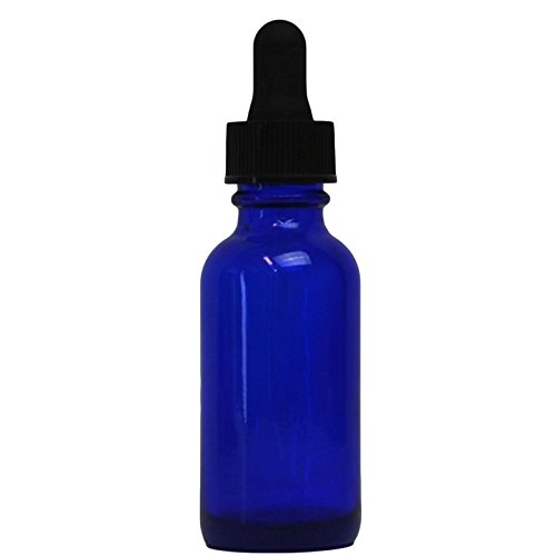 (12 pack) 1 oz. Cobalt Blue Boston Round with Black Glass Dropper (20/400)