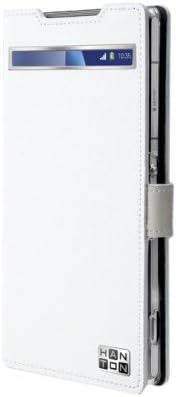 【日本正規代理店品】Hanton Xperia Z2 SO-03F ケース [純正卓上ホルダ対応・スタンド機能付] Baro Diary ホワイト ダイアリータイプ HT3939XZ2S