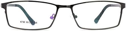 Danillsson™ Unisex Medium Size Metal Rectangular Prescription Eyewear Frames,Black