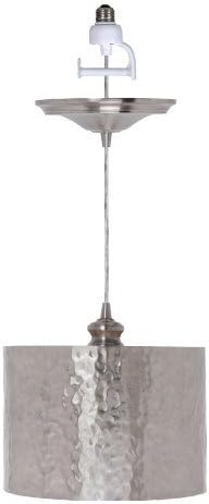 Worth Home Products Instant Screw In Pendant Light with Hammered Drum Shade