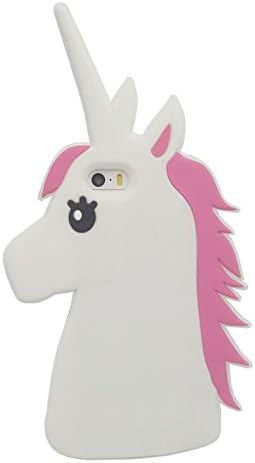 iPhone 5C Case, XINSIR Cute 3D Cartoon Unicorn Animal Horse Soft Silicone Case Rubber Back Cover Skin for Apple iPhone 5c (White)