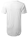 URBANCREWS Mens Hipster Hip Hop Basic Solid Color Longline T-shirt WHITE, XXL