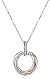 14K Rose Gold over Sterling Silver Diamond Circle Pendant Necklace (1/6 cttw), 18"