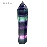 Rubyyouhe8 Decoration,DIY Ornament,Natural Colorful Hexagonal Fluorite Quartz Healing Stone Home Desk Decor Gift Display Model