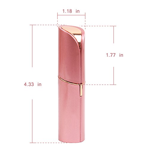 Facial Hair Removal for Women, Elenest Painless Facial Epilator with LED Light USB Charging Cable for Face Lip Chin and Cheek Hair (Rose Gold) - Thumbnail 5