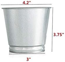 BINTJE Plant pot /Pen holder/desktop storage 3.75"high-Galvanized steel, Silver in/outdoor-Set of 5 - Image 5