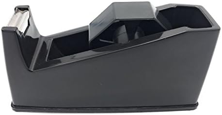 GENNILO, Desktop Tape Dispenser Adhesive Roll Holder (Fits 1" &amp; 3" Core) with Weighted Nonskid Base, Black, Interchangeable 1 and 3 Inch Cores, 2-in-1 Heavy Duty 1-Inch and 3-Inch Core