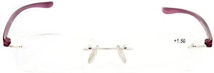 MUCHAO Ultra Light Fashion Design Rimless Frameless Reading Glasses Eyeglasses whit Case