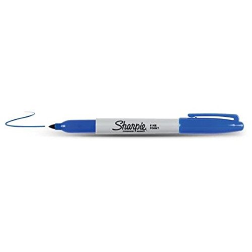 SHARPIE Set of 6 Fine Permanent Markers, Blue