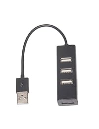 OUSHE   Adaptador de USB 4 en 1 con múltiples puertos USB 2.0 y cable de extensión para unidades flash USB, Windows PC, teléfono celular, Mac, ordenador portátil y otros dispositivos USB, color negro