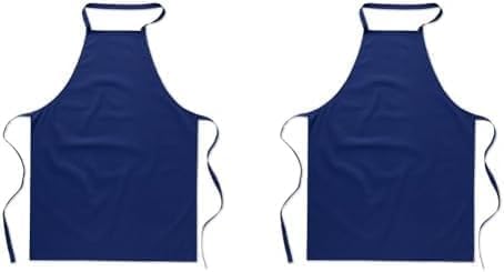 eBuyGB Pack of 2 Catering Cooking Plain Chef's Unisex Kitchen Apron, Cotton, Blue