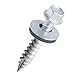 Eagle 1 Metal Roofing Screws #10 - Painted Hex Head Self-Tapping Screws with EDPM Rubber Washer for Metal to Wood, Vinyl, Small Sheet Metal - Free Magnetic Driver (Zinc, 4 Inch, 250)