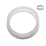Pair of White gauges Ultra Thin Walled Silicone Double Flared Flexi Ear Tunnels 6 Sizes to Choose