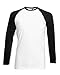 Fruit of the Loom Long sleeve baseball tee - White/Black - L
