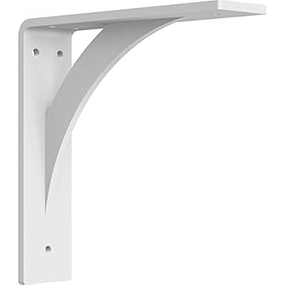 Ekena Millwork BKTM02X08X08LEPWH 2 inch W x 8 inch D x 8 inch H Legacy Steel Bracket, White Primer