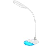 TaoTronics TT-DL032 7W Dimmable Color LED Desk Lamp with Built-in 1000mAh Rechargeable Battery, Flexible Gooseneck, Touch Control, Official Member of Philips Enabled Licensing Program, White